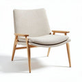 Natural rattan lounge chair with wooden frame for living room or patio