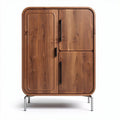 Wooden storage cabinet with two doors and steel legs 80 x 40 x 100cm