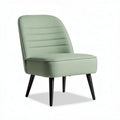 Retro green fabric accent chair with black legs for living room decor